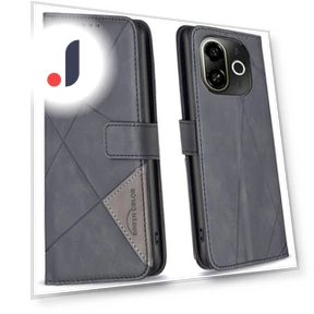Wallet Stand Geometry Imprinted Leather Cover — Phone Accessories, BINFEN COLOR