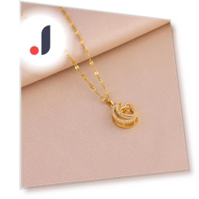 Fashionable slightly zirconium-inlaid smart moon pendant necklace — Smart Jewelry, JMANDJM