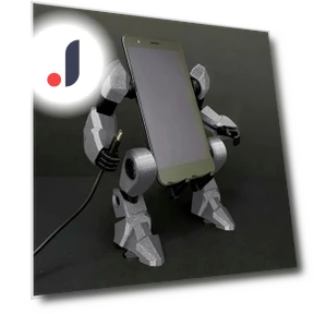 Adjustable Robot Phone Holder with Charging Cable — Phone Stands, Ren Bag