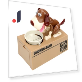 Cartoon Robotic Dog Steal Coin Bank — Savings & Piggy Banks, Simple and warm