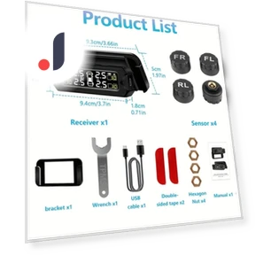 Wireless Tire Pressure Monitoring System with Solar Bracket — TPMS Sensor Replacements, LIAESMART