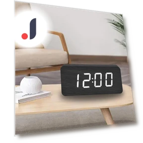 Wooden Digital Clock with LED Night Light — Clocks