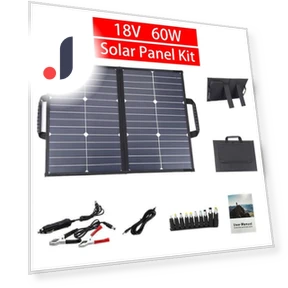 18V 60W Foldable Solar Panel Kit with Controller — Solar & Wind Power, Stone Home