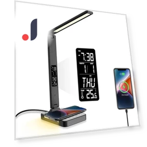 LED Desk Lamp with Alarm Clock — Study & Desk Lighting, Elegant Living House