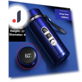Smart LED Display Temperature Thermos Bottle — Travel Drinkware, DHSM