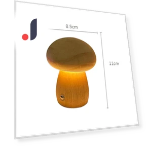 Wooden Night Light with Mushrooms — Night Lights, Elegant Living House