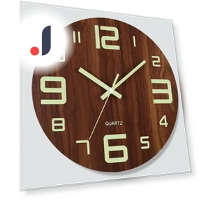 12-inch Glowing Wooden Wall Clock — Wall, Stone Home