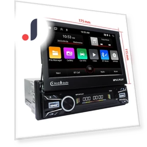 Car Radio with Retractable Touchscreen — Stereo Receivers, Reakosound