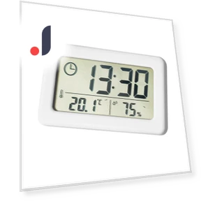 Digital LCD Display Silent Desk Clock with Temperature Sensor — Clocks, Rainbow Rain