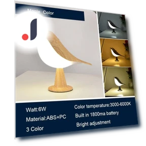 3 Color LED Lamp Small Cordless Magpie Shape Touch Sensor Aroma Diffuser Atmosphere Light — Creative Lighting Solutions, AE Selection