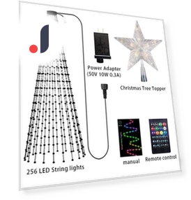 Christmas Tree Star Lights RGB LED String Lights — String Lights, Rainbow Rain