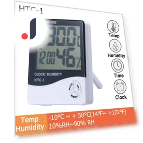 LCD Electronic Humidity Meter Smart Electric Digital Hygrometer Thermometer Weather Station Outdoor Clock — Hygrometers, COOKING-MALL