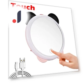 LED Cosmetic Mirror with 3 Lighting Modes — Handheld, Cozy Cottage-Relax