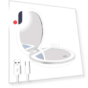 Portable Rechargeable LED Travel Mirror — Compact & Travel, AE Selection