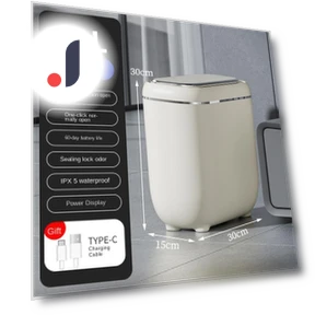 Smart Sensor Trash Can with Display — Kitchen Cans, Simple and warm