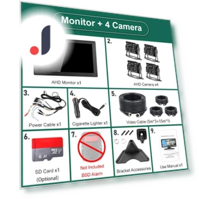 10-inch Touch Screen 4CH Smart BSD Alarm System — Car Accessories & Gadgets, JOHO