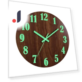 12-inch Glowing Wooden Wall Clock — Clocks, Rainbow Rain
