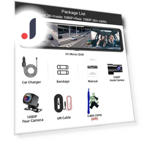 12-inch Touchscreen Mirror Dash Cam — Dashboard Cameras, JOHO
