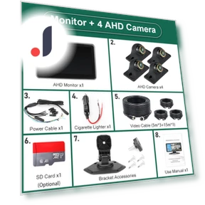 7-inch Touch Screen 4 Channel Split Screen BSD Radar Alarm Car DVR Recorder Parking Monitor — Rearview Safety Systems, JOHO - CarGear