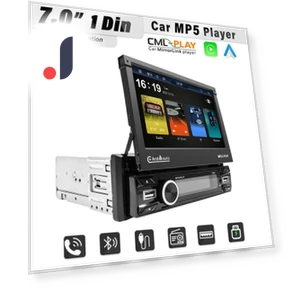 7-inch Wireless Android Auto CarPlay 1Din Video Multimedia MP5 Player — Stereo Receivers, JOHO
