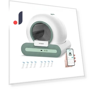 Automatic Self-Cleaning Cat Litter Box — Waste Bins, Rainbow Rain