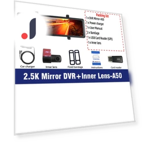 Car DVR with WIFI, GPS, 3 Cameras and 12-inch IPS Touch Screen — Rearview Cameras for Cars, E-ACE