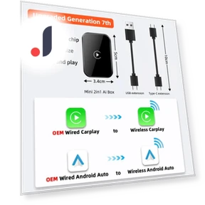 Mini 2-in-1 Wired Wireless Ai Box Carplay Android Auto Adapter — Phone Accessories, JOHO - CarGear