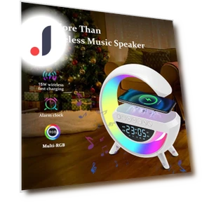 Smart RGB Ambient Night Light with Wireless Fast Charging, Alarm, and Bluetooth Speaker — Night Lights, Home Of Auto Parts