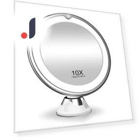 10x Magnifying Mirror with LED Lighting — Handheld, Light makeup