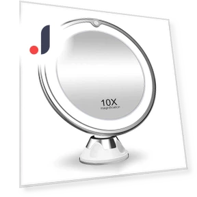 10x Magnifying Mirror with LED Lighting — Handheld, Light makeup