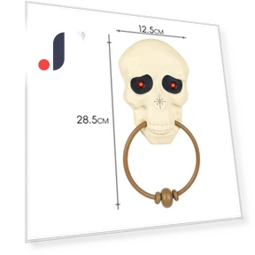 Halloween Decoration Skull Doorbell — Spooky Sounds, Rainbow Rain