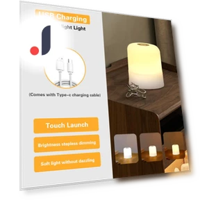 LED Touch Lamp — Desk & Table Lighting, Rainbow Rain