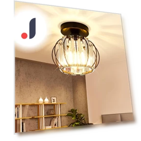 Modern Ceiling Light with Touch Control and Polished Crystal Shade — Overhead Lighting, Comfort Homeware