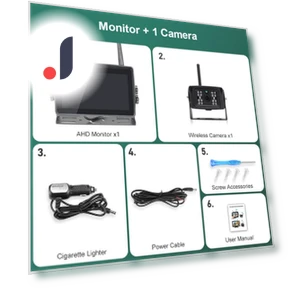 Wireless Touch Screen 7" AHD Digital Video Recorder with Rearview Camera — Rearview Cameras for Cars, JOHO - CarGear