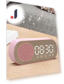 Bluetooth Speaker with Alarm Clock and Smart AI — Portable Audio, Vinde Home