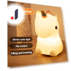 Cute Silicone LED Unicorn Night Light for Kids — Kids' Lamps, Lntelligent Living Hall