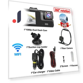 3-Channel Portable 1080P Car DVR — Rearview Cameras for Cars, Auto Accessories Home