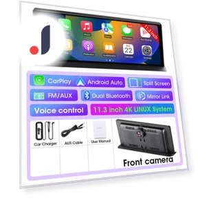 4K Wireless Carplay Android Auto AI Screen Dash Cam — Rearview Cameras for Cars, Auto Accessories Home