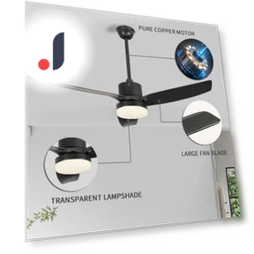 52-inch Silent Remote Control Reversible DC Ceiling Fan Light — Ceiling Fan Lighting Solutions, Build My Home