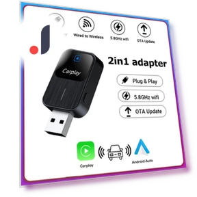 CarPlay 2-in-1 Adapter — Car Essentials, Auto Launcher