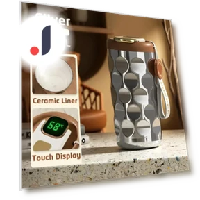 Smart Thermos Bottle with LED Temperature Display — Beverage Warmers, Indoor Furniture