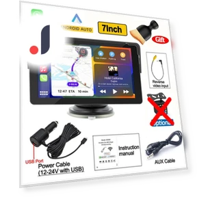 Universal 7-inch Portable Wireless Carplay Android Auto Multimedia Video Player — Stereo Receivers, Auto Accessories Home