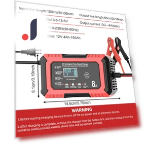 12V 8A Car Battery Charger — Chargers, Seahorse Home