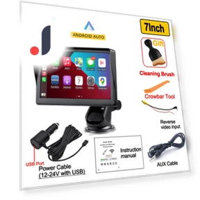 7-inch Portable Wireless Carplay Android Auto Multimedia Video Player — Stereo Receivers, Auto Accessories Home