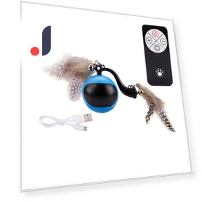 Interactive Cat Ball with Feather Tails and Sound — Cat Playthings, World Auto Parts