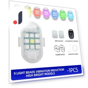 Wireless Remote Control LED Strobe RGB Flashing Warning Light — Vehicle Safety Signals, Cars Auto Home