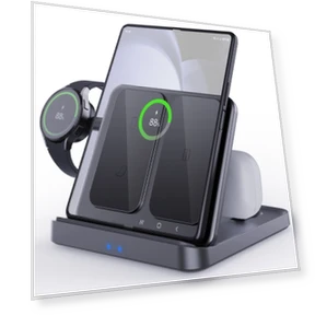 3-in-1 Wireless Charging Station for Samsung Galaxy Z Fold, Earphones & Smart Watches — Chargers, Samsung