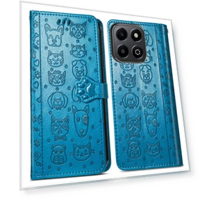 Cat and Dog Embossed Leather Phone Case — Basic Cases, Honor