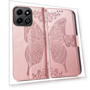 Butterfly Love Flower Embossed Leather Phone Case — Basic Cases, Honor