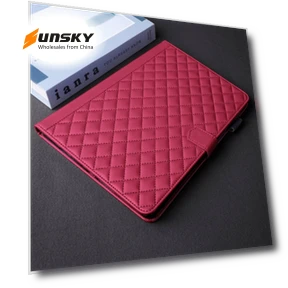 Rhombus Lattice Leather Smart Tablet Case for iPad Air/Air 2/9.7 2017/2018 — Keyboard Cases
